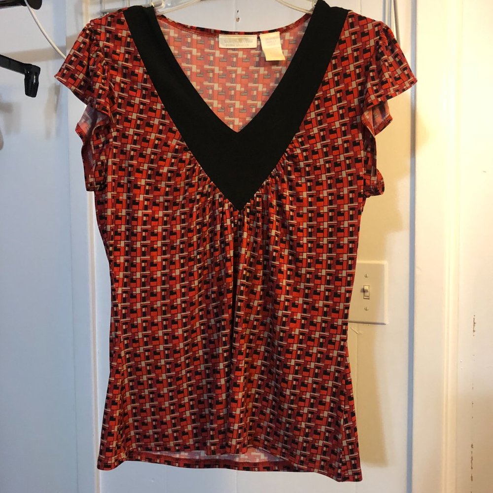 Worthington Vneck Short Sleeve Blouse